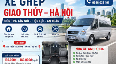 Xe ghép Giao Thủy Hà Nội: Kinh nghiệm đặt xe, giá vé và lịch trình mới nhất