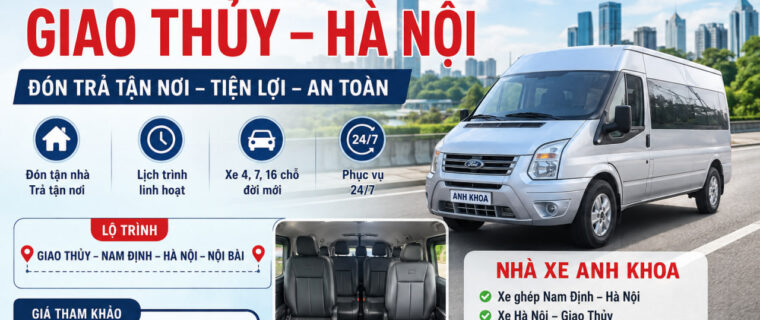 Xe ghép Giao Thủy Hà Nội: Kinh nghiệm đặt xe, giá vé và lịch trình mới nhất